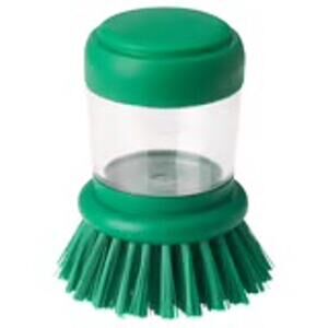 IKEA VIDEVECKMAL Dish Brush with Integrated Soap Dispenser in Bright Green